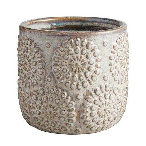 Flower Embossed Pot Lrg