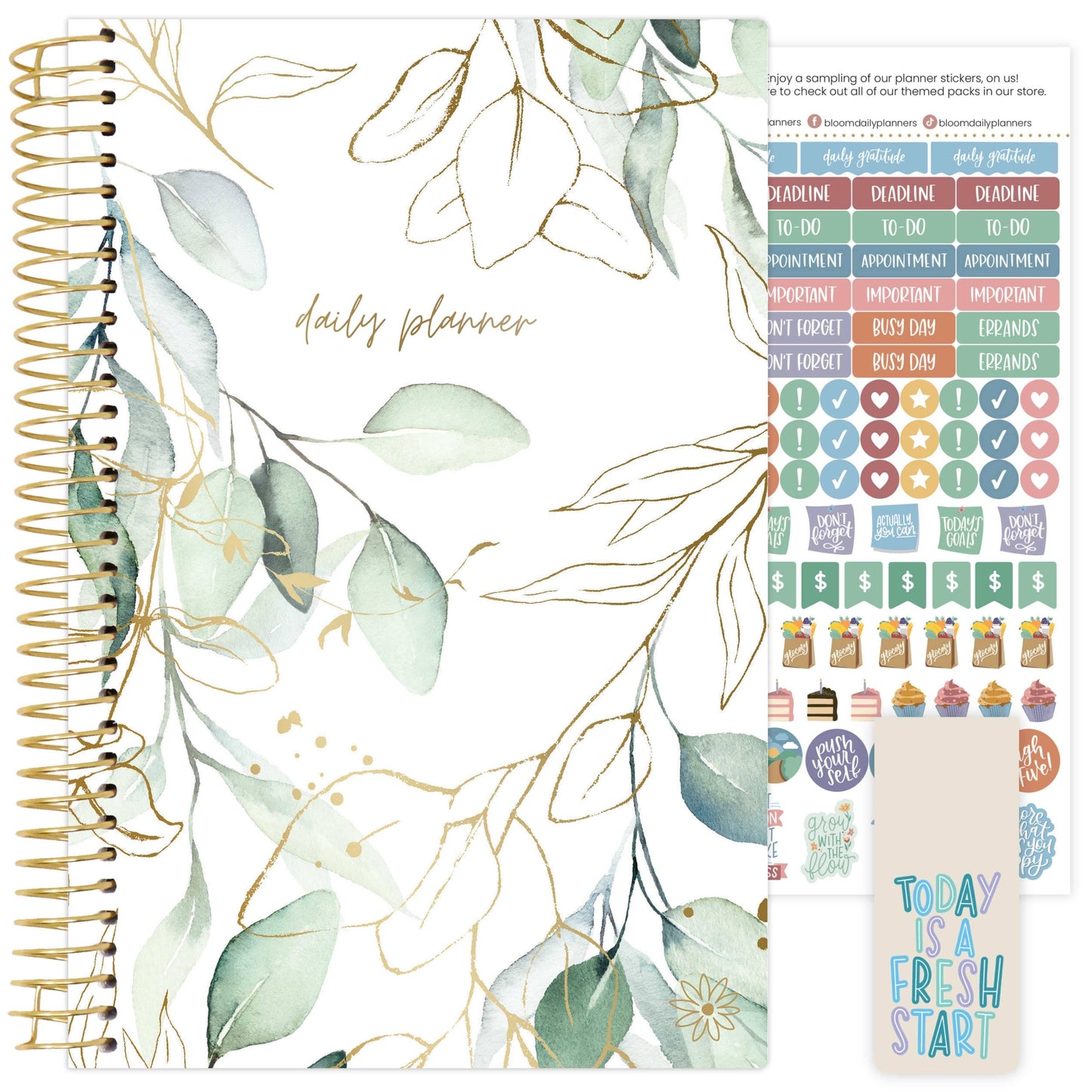 Undated Soft Cover Planners - Choose Design: Eucalyptus