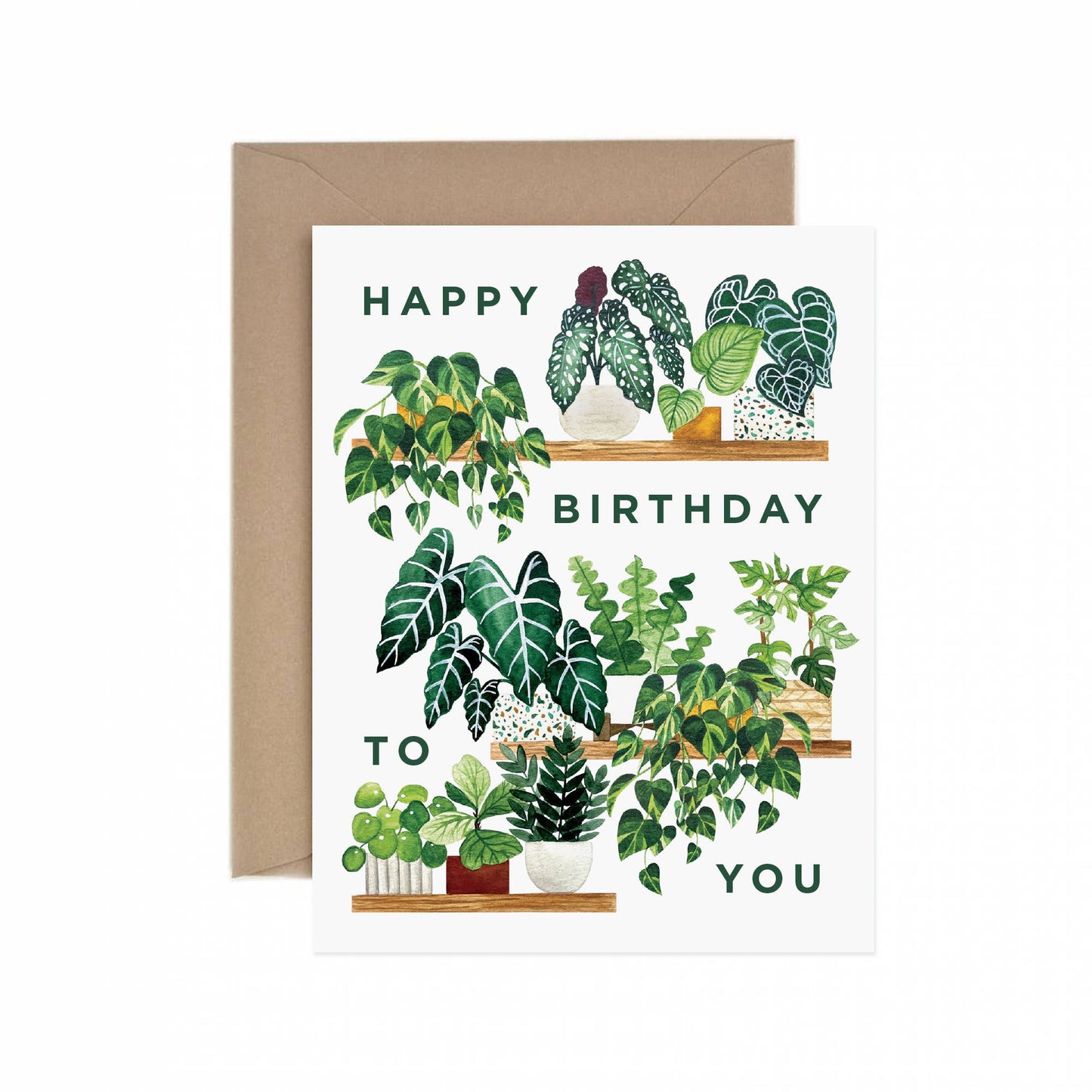 Plant Shelf Happy Birthday Greeting Card